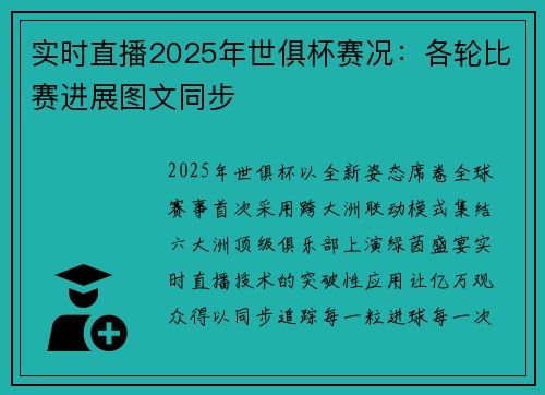 实时直播2025年世俱杯赛况：各轮比赛进展图文同步